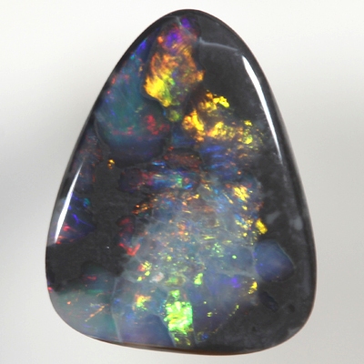 SOLID BLACK OPAL Sparkling bright fire bordered by black opal